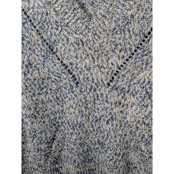 WHBM Marled knit white blue black metallic sweater women's L - Picture 7 of 10